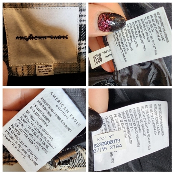 American Eagle Wool-blend plaid puffer coat. Women's size xs. - Picture 4 of 16